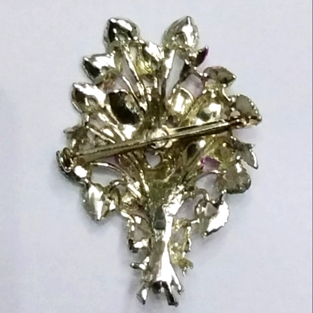 Vintage Exquisite March Violet Enamel Birthday Flower Brooch England - Picture 3 of 6